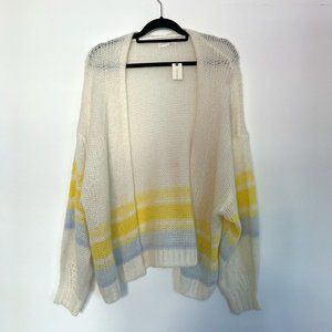 Anthropologie Open Pastel Stripe Cardigan - Size XL